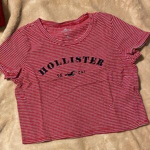 Hollister Red & White Stripe Crop Top Sz S BOGO